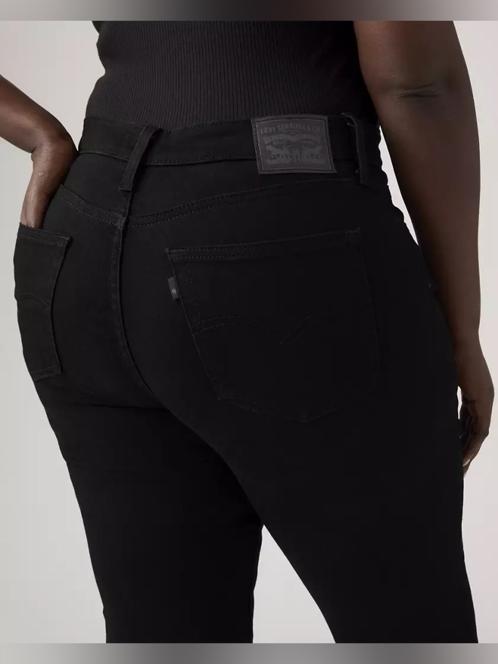 LEVI’S 720 High Rise Super Skinny Black Stretch Jeans Plus Size 34 - Picture 4 of 16